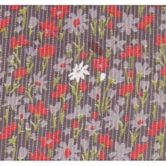 Brown-Floral-Kantha-Cotton-Fabric - SSEthnics