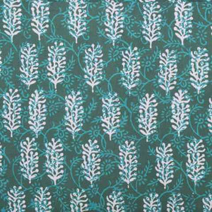 Green Gaamthi Block Print Cotton Fabric - SSEthnics