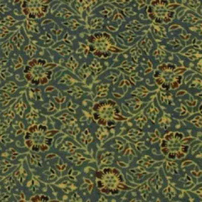 Green Ajrakh Triple Hand Block Print Fabric Online
