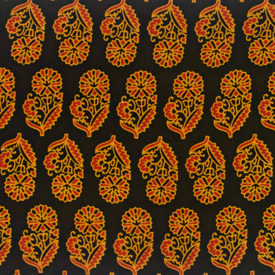 Green Ajrakh Inspired Screen Printed Fabric - SSEthnics