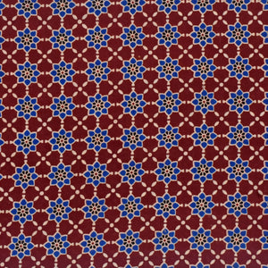 Maroon Ajrakh Screen Printed Fabric - SSEthnics