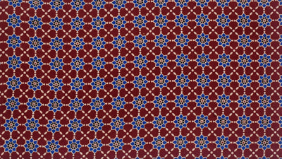 Maroon Ajrakh Screen Printed Fabric - SSEthnics