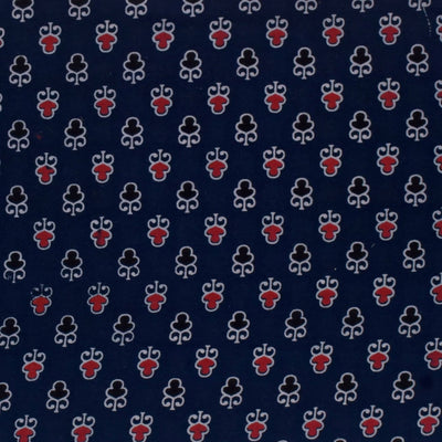 Blue Ajrakh Screen Printed Fabric - SSEthnics
