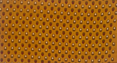 Yellow Ajrakh Screen Printed Fabric - SSEthnics