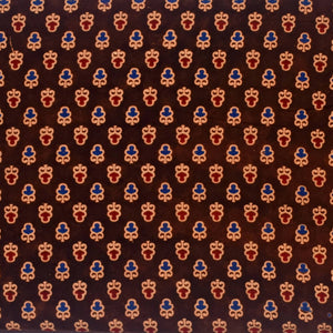 Brown Ajrakh Screen Printed Fabric - SSEthnics