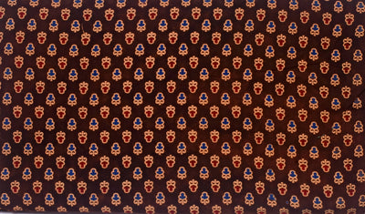Brown Ajrakh Screen Printed Fabric - SSEthnics