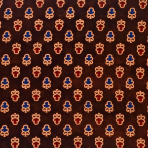 Brown Ajrakh Screen Printed Fabric - SSEthnics