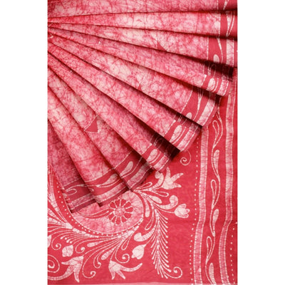 Pink Kalam Batik Cotton Saree