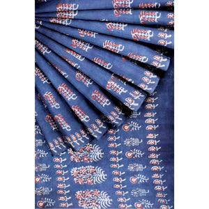 Nandana Block Print Cotton Saree - SSEthnics