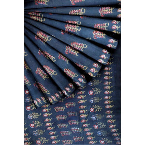Nandana Block Print Cotton Saree - SSEthnics