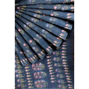 Nandana Block Print Cotton Saree - SSEthnics