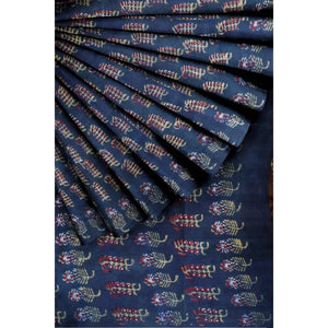 Nandana Block Print Cotton Saree - SSEthnics