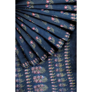 Nandana Block Print Cotton Saree - SSEthnics