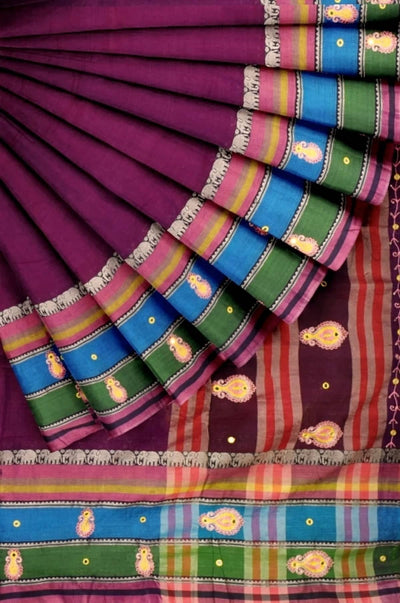 Violet Narayanpet Mercerised Cotton Saree