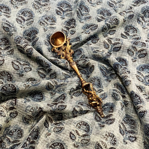 Grey Vanaspati Block Print Kota Saree