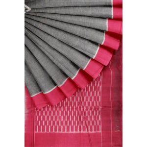 Handloom Ikat Mercerised Cotton Saree - SSEthnics